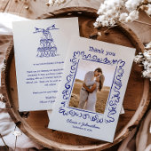 Hand Drawn Doodles Wedding サンキューカード