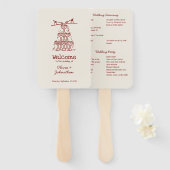 Hand Drawn Doodles Wedding Program ハンドファン (正面&裏面)