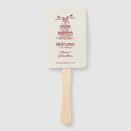 Hand Drawn Doodles Wedding Program ハンドファン (正面)