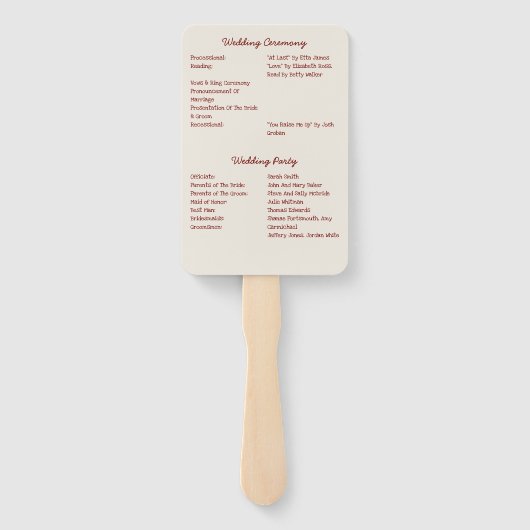 Hand Drawn Doodles Wedding Program ハンドファン (裏面)