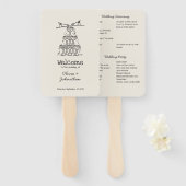 Hand Drawn Doodles Wedding Program ハンドファン (正面&裏面)