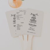 Hand Drawn Doodles Wedding Program ハンドファン