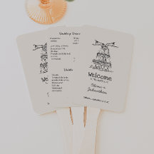 Hand Drawn Doodles Wedding Program