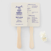 Hand Drawn Doodles Wedding Program Hand Fan ハンドファン (正面&裏面)