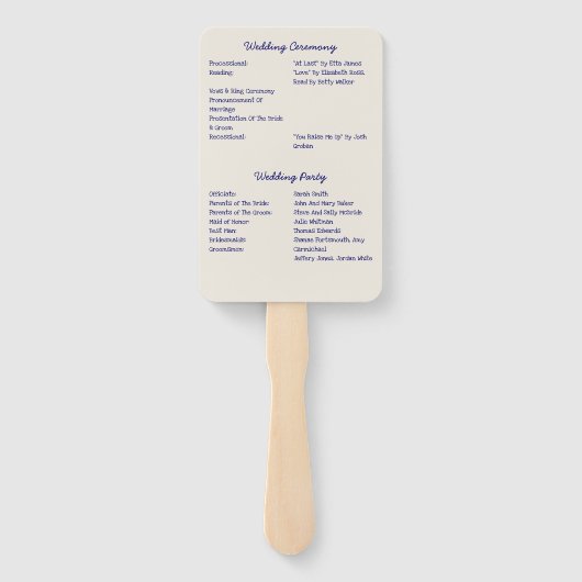 Hand Drawn Doodles Wedding Program Hand Fan ハンドファン (裏面)