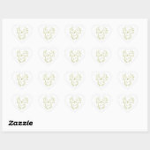 hand drawn Dove Heart Custom Wedding  ハートシール (シート)