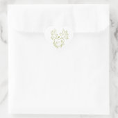 hand drawn Dove Heart Custom Wedding  ハートシール (バッグ)