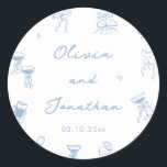 Hand Drawn Dusty Blue Wedding ラウンドシール<br><div class="desc">Elevate your special day with these Personalized Hand Drawn Dusty Blue Wedding Classic Round Stickers. Perfect for sealing envelopes, favors, or décor, these wedding stickers add a charming touch to any wedding sticker design. Whether you need wedding stickers labels or wedding stickers printables, they are ideal for a dusty blue...</div>