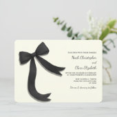 Hand drawn Elegant Black Bow - Modern Minimalist 招待状 (スタンド正面)
