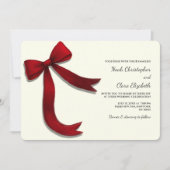 Hand drawn Elegant Red Bow - Modern Minimalist 招待状 (正面)