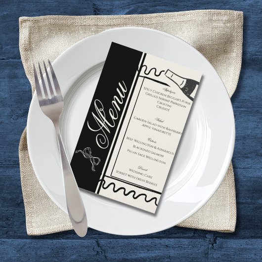 Hand Drawn Elegant Simple Black & White Wedding  チラシ