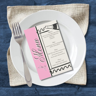 Hand Drawn Elegant Simple Pink & Cream Wedding チラシ