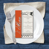 Hand Drawn Elegant Simple Red & Cream Wedding  チラシ