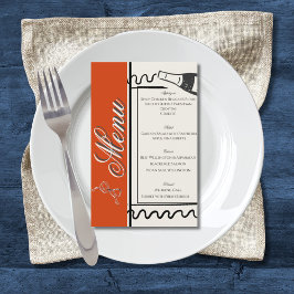 Hand Drawn Elegant Simple Red & Cream Wedding  チラシ