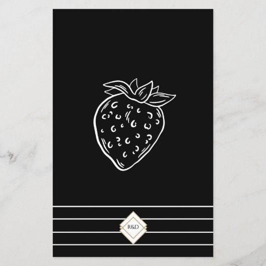 Hand Drawn Elegant Simple Yellow & Cream Wedding  チラシ (裏面)