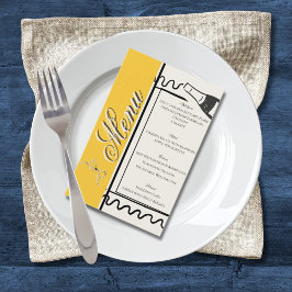 Hand Drawn Elegant Simple Yellow & Cream Wedding  チラシ