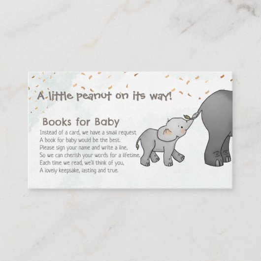 Hand Drawn Elephant Little Peanut Books for Baby エンクロージャーカード (正面)