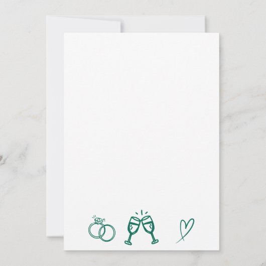 Hand Drawn Emerald 55th Wedding Anniversary Party 招待状 (裏面)