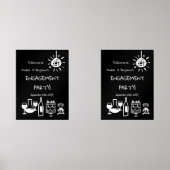 Hand Drawn Engagement Party Wedding Welcome Sign. (正面)