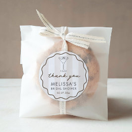 Hand-drawn Espresso Martini Bridal Shower Favor ラウンドシール