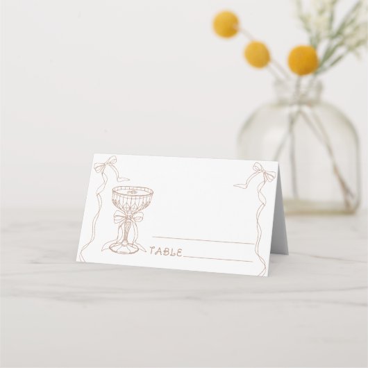 hand drawn espresso martini - wedding place cards プレイスカード (正面)