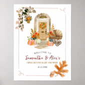 Hand Drawn Fall Open House Baby Shower Welcome ポスター (正面)