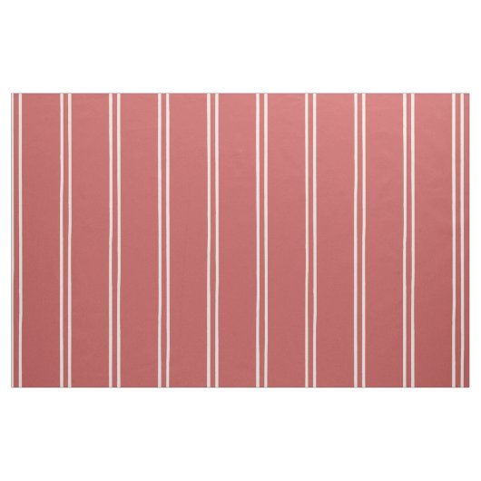 Hand Drawn Farmhouse Stripes | Faded Rust Red ファブリック (ファットクウォーター)
