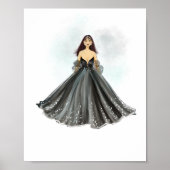 Hand-Drawn Fashion Sketch ,Luxury Art Print ポスター (正面)