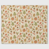 Hand Drawn Festive Christmas Wrapping Paper Roll   ラッピングペーパー (フラット)