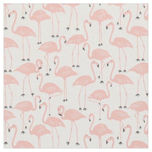 Hand-Drawn Flamingo | Tropical Sewing & Quilting ファブリック (クローズアップ)