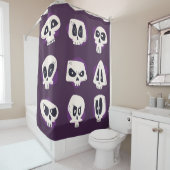Hand drawn flat dia de muertos skulls collection s シャワーカーテン (インサイチュ)
