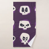 Hand drawn flat dia de muertos skulls collection s バスタオル (バスタオル)