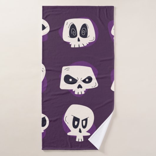Hand drawn flat dia de muertos skulls collection s バスタオル (バスタオル)
