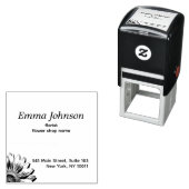 Hand-Drawn Floral Accent | Custom Business Rubber  セルフインキングスタンプ (インサイチュ)