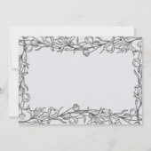 Hand Drawn Floral Blue Gray Wedding Thank you Card サンキューカード (裏面)