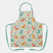 Hand Drawn Floral Capybara Apron エプロン (正面)