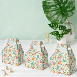 Hand Drawn Floral Capybara Favor Boxes フェイバーボックス