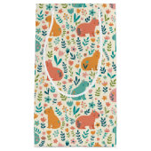 Hand Drawn Floral Capybara Gift Bag スモールペーパーバッグ (正面)