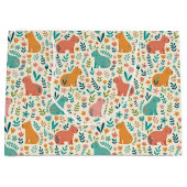 Hand Drawn Floral Capybara Large Gift Bag ラージペーパーバッグ (正面)