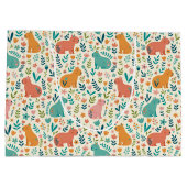 Hand Drawn Floral Capybara Large Gift Bag ラージペーパーバッグ (裏面)