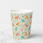 Hand Drawn Floral Capybara Paper Cups 紙コップ (右)