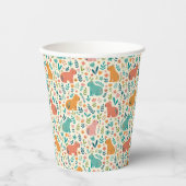 Hand Drawn Floral Capybara Paper Cups 紙コップ (正面)