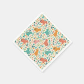 Hand Drawn Floral Capybara Paper Plates スタンダードカクテルナプキン (角)