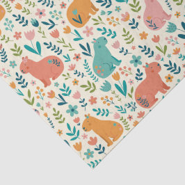 Hand Drawn Floral Capybara Tissue Paper 薄葉紙