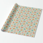 Hand Drawn Floral Capybara Wrapping Paper Roll ラッピングペーパー (アンロールド)