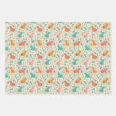 Hand Drawn Floral Capybara Wrapping Paper Sheets ラッピングペーパーシート (正面3)