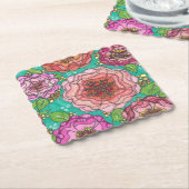 "Hand-drawn Floral Delight Coaster Set" ペーパーコースター (アングル)