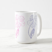 Hand-Drawn Floral Design Mug コーヒーマグカップ (正面右)