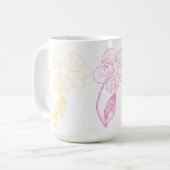 Hand-Drawn Floral Design Mug コーヒーマグカップ (正面左)