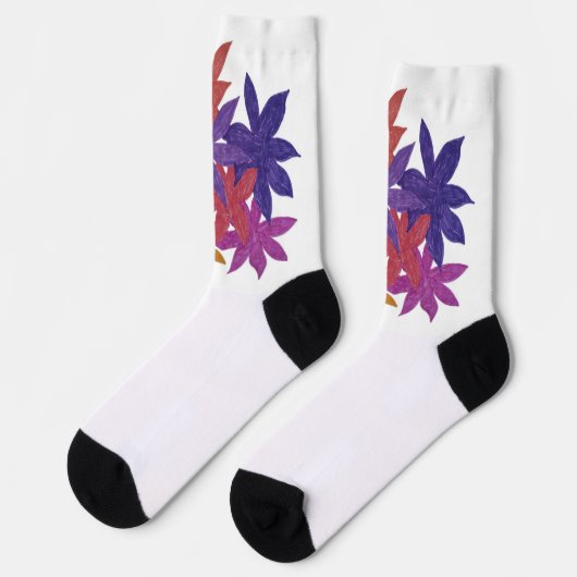 Hand-drawn Floral Design Socks ソックス (左)